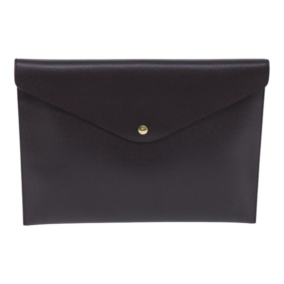 LOUIS VUITTON Taiga Document Case Clutch Bag Acajou M99087 LV Auth 92061 - Picture 13 of 16